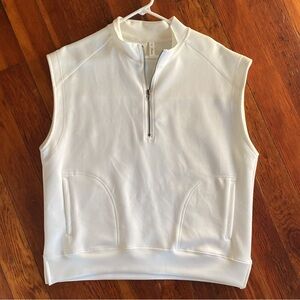 White Sleeveless scuba 1/2 zip!